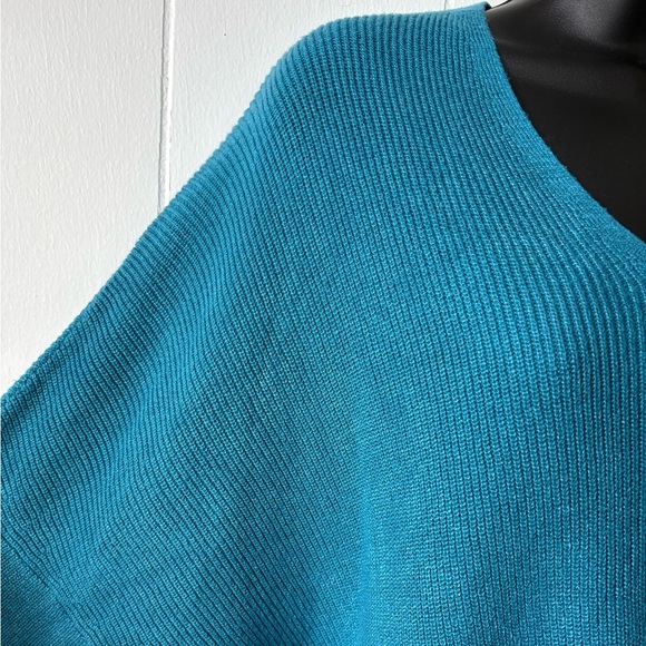Massimo Dutti Teal Knit V-Neck Sweater | Size Medium - Picture 6 of 7